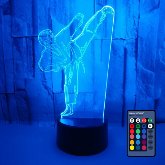 Lightning Illusion Taekwondo Athletes 3D Multicolor Lamp Visual LED Night Lights