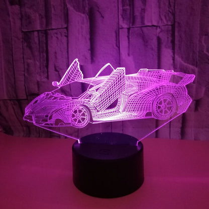 Lightning Illusion Sports Car 3D Multicolor Lamp Visual LED Night Lights