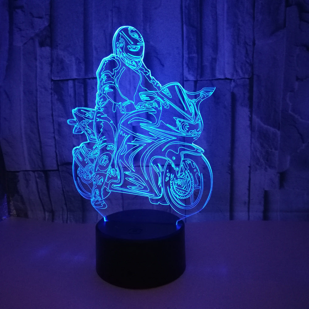 Lightning Illusion Sport Bike Motorcycle 3D Multicolor Lamp Visual LED Night Lights