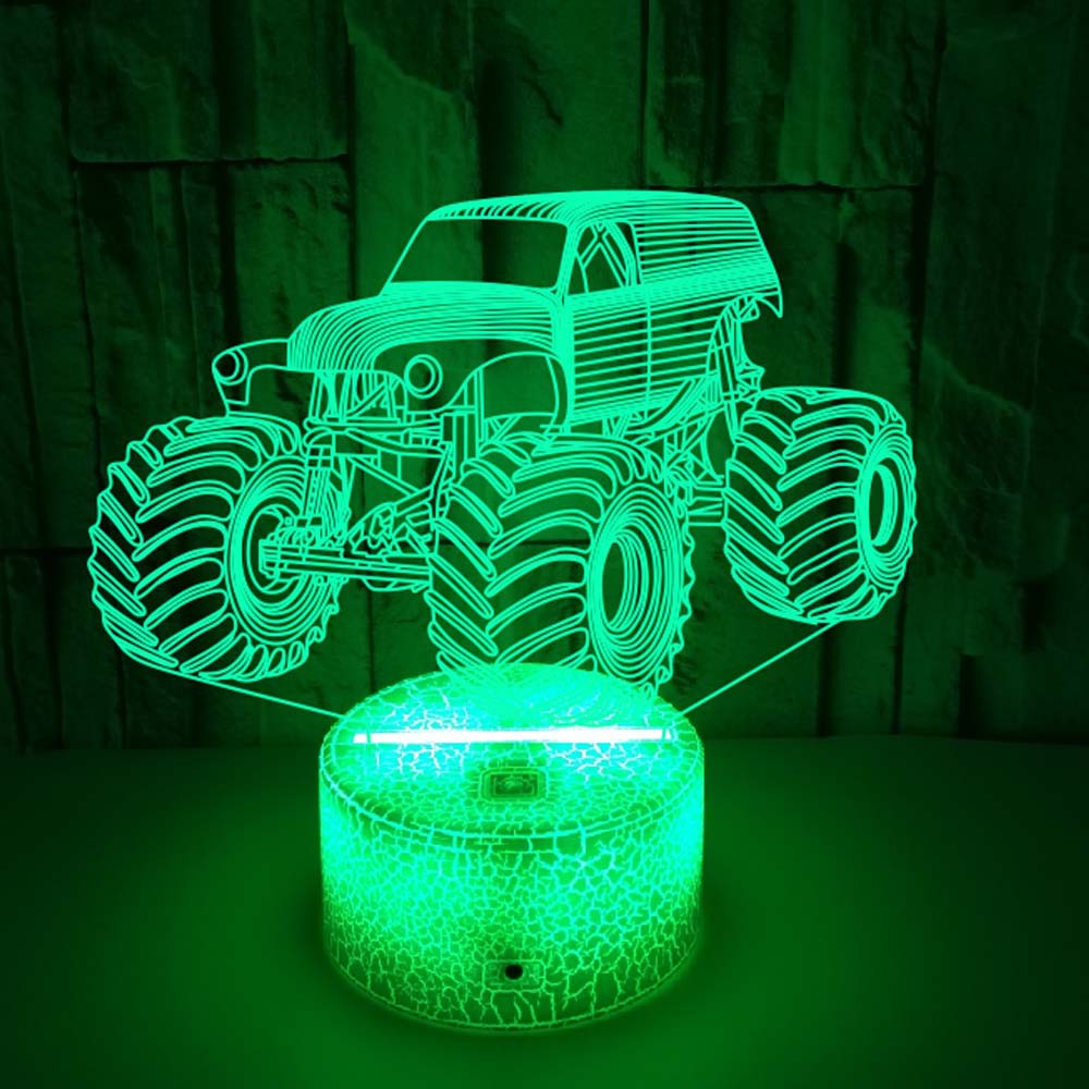 Lightning Illusion Playing Tractor 3D Multicolor Lamp Visual LED Night Lights