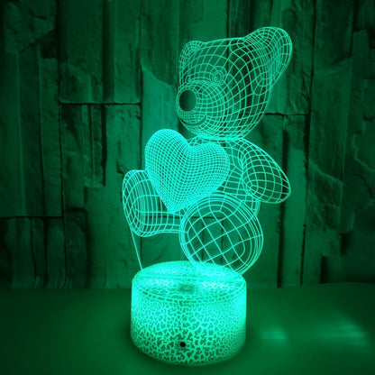 Lightning Illusion little Bears 3D Multicolor Lamp Visual LED Night Lights